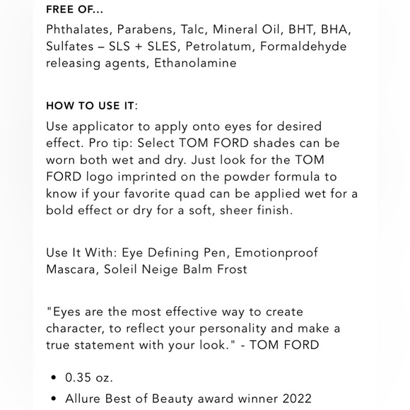 New - Tom Ford Full-Size Eye Shadow Palette - Discontinued! - Picture 7 of 10